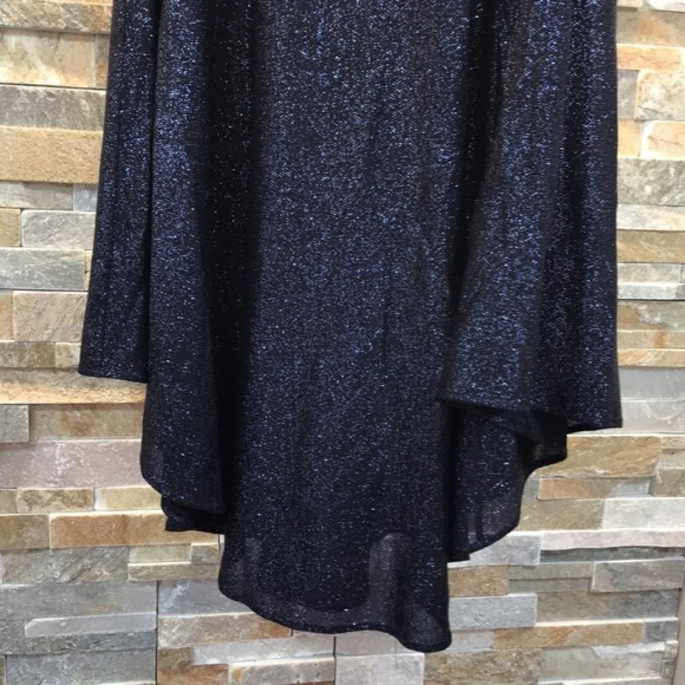 Sally LaPointe Navy Metallic Skirt - Picture 3 of 10